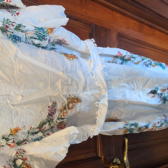 Farm Rio Jumpsuit white floral lace Large - Picture 8 of 8